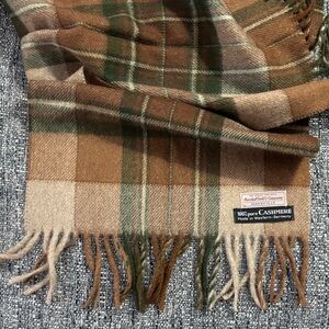 Marshall Fields & Company Vintage Cashmere Tartan Scarf - Brown and Green